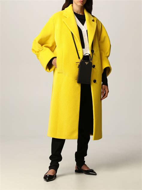 prada yellow coat|Prada jacket outlet.